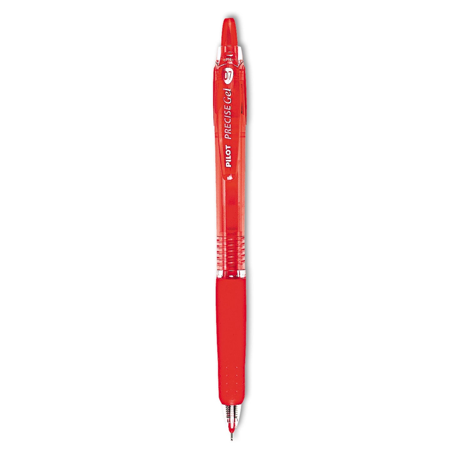 Pilot Precise Gel BeGreen Gel Pen, Retractable, Fine 0.7 mm, Red Ink, Red Barrel, Dozen