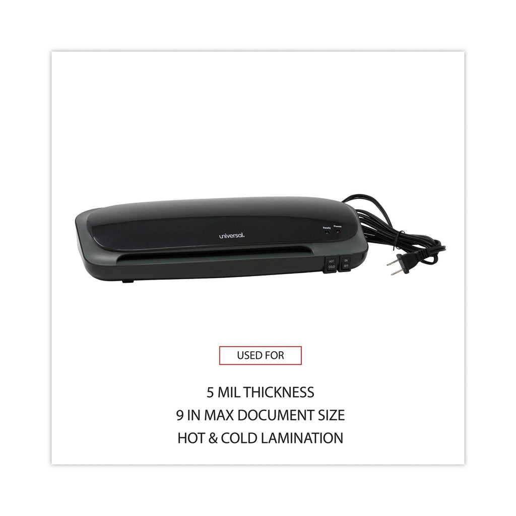 Universal Deluxe Desktop Laminator, Two Rollers, 9" Max Document Width, 5 mil Max Document Thickness
