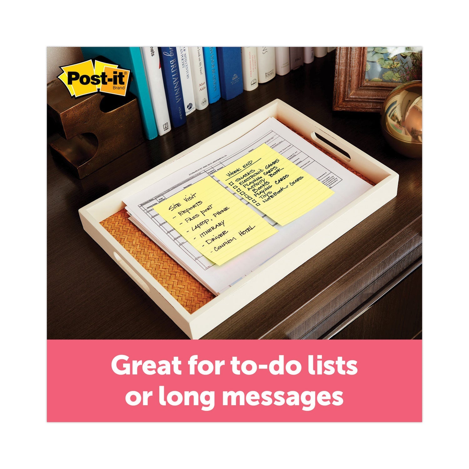 Post-it Original Pads in Canary Yellow, Note Ruled, 4" x 6", 100 Sheets/Pad, 12 Pads/Pack