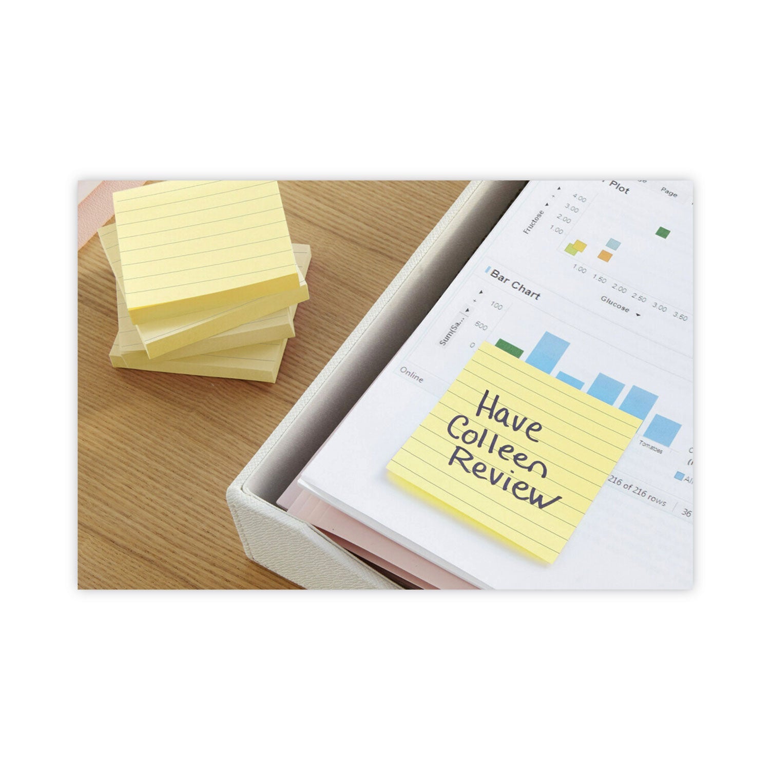 Post-it Original Pads in Canary Yellow, Note Ruled, 3" x 3", 100 Sheets/Pad, 6 Pads/Pack