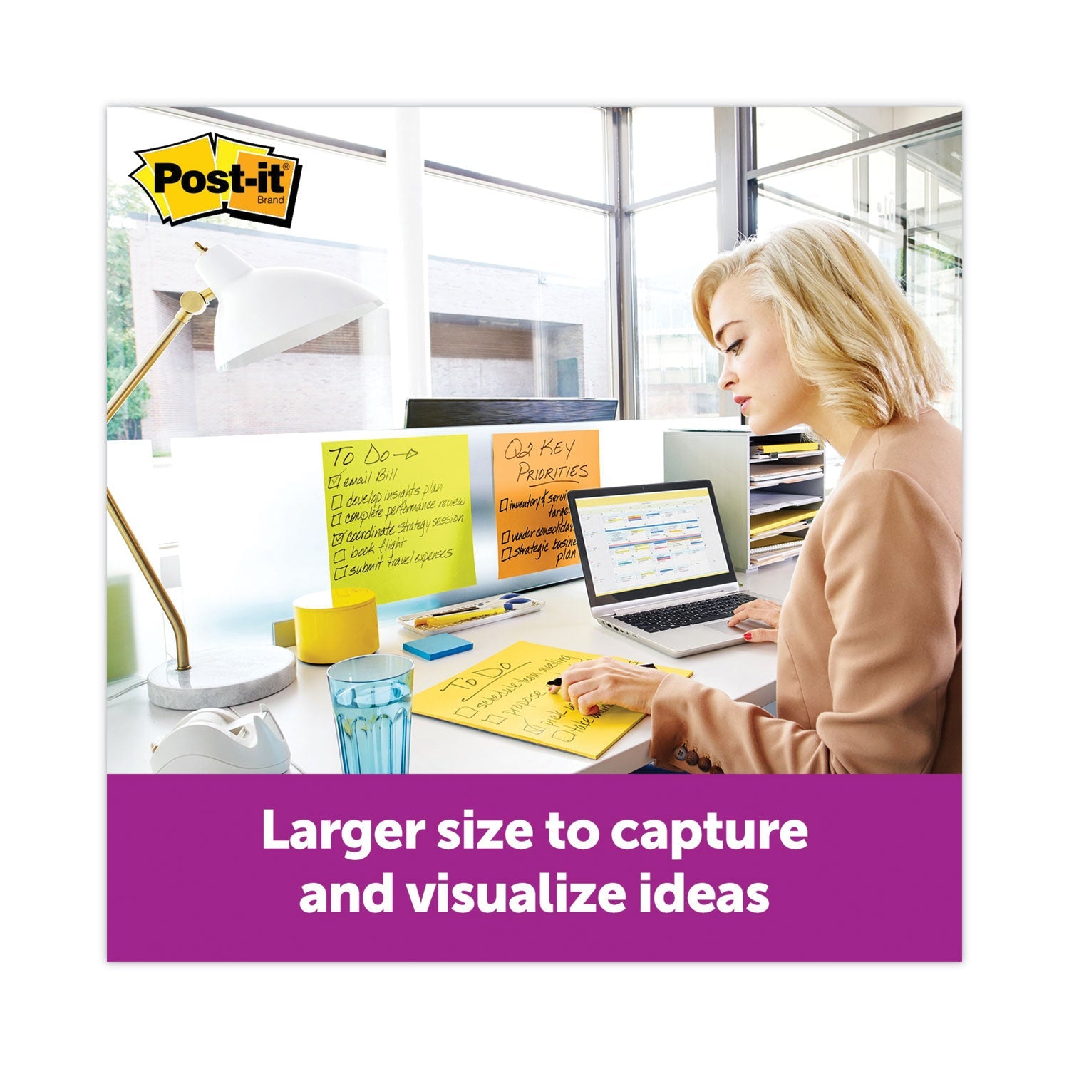 Post-it Big Notes, Unruled, 11 x 11, Green, 30 Sheets