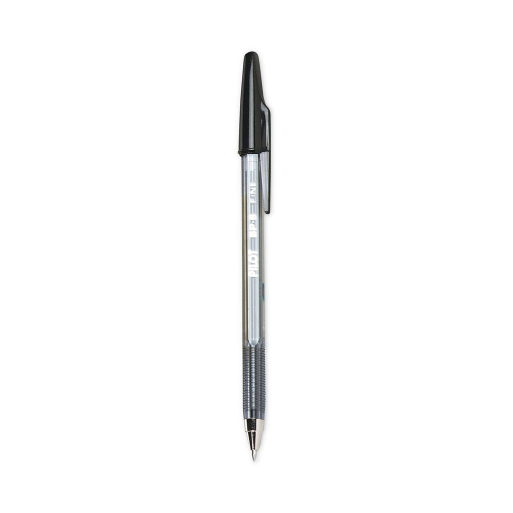 Pilot Better Ballpoint Pen, Stick, Fine 0.7 mm, Black Ink, Smoke Barrel, Dozen