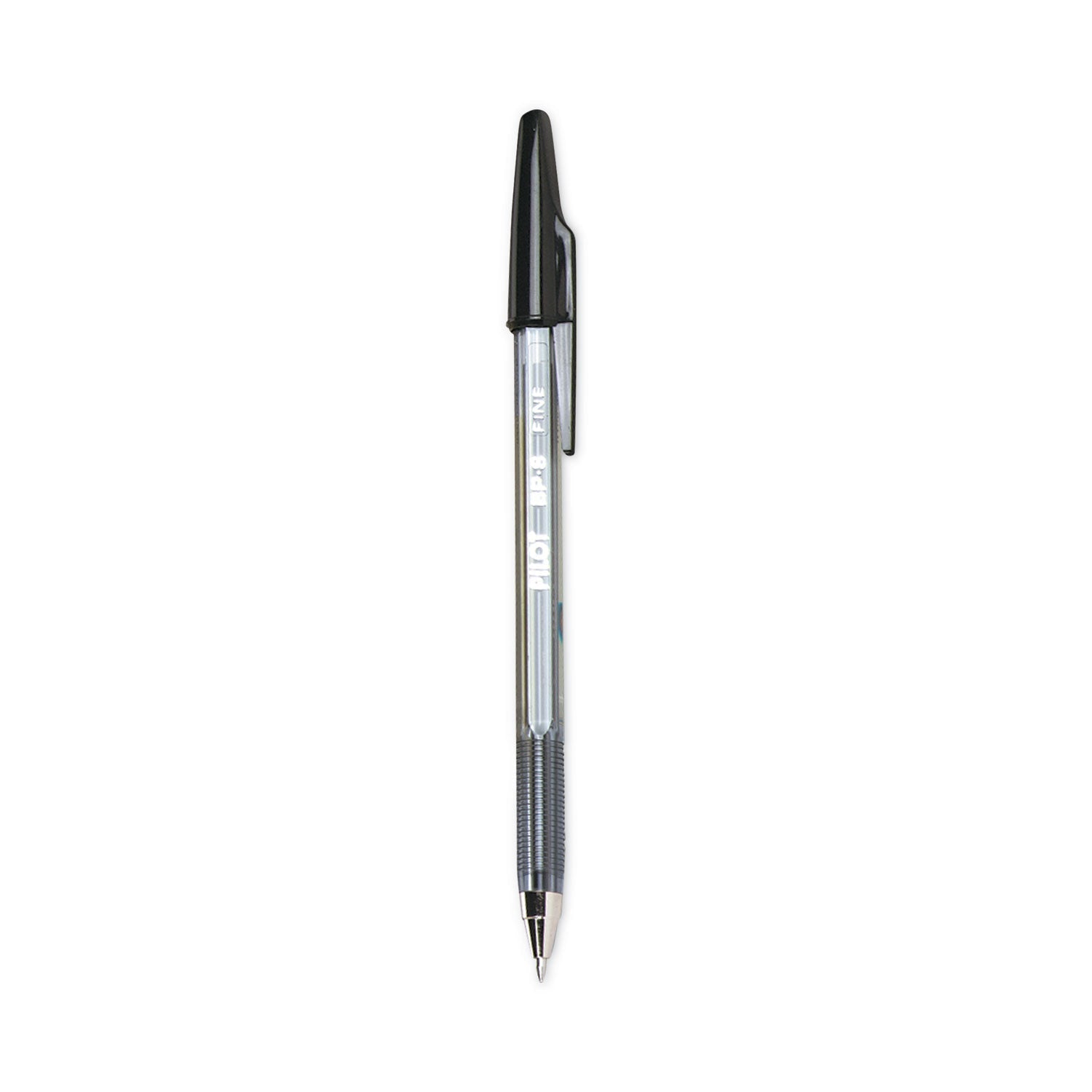 Pilot Better Ballpoint Pen, Stick, Fine 0.7 mm, Black Ink, Smoke Barrel, Dozen
