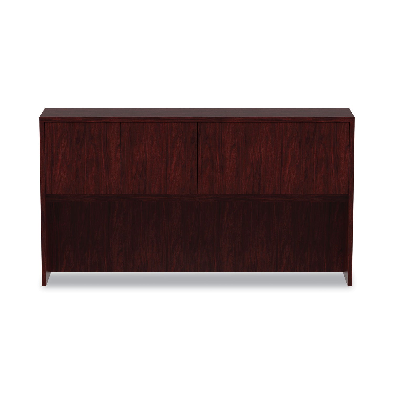 Alera Valencia Series Hutch with Doors, 4 Compartments, 64.75w x 15d x 35.38h, Mahogany