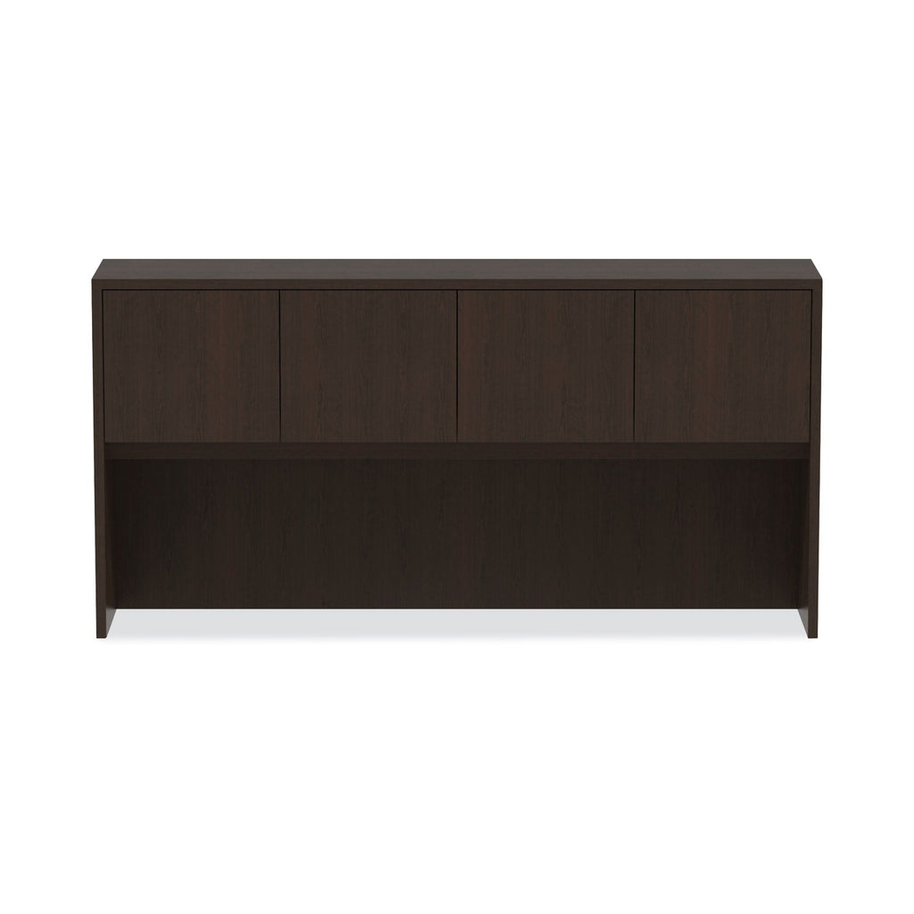 Alera Valencia Series Hutch with Doors, 4 Compartments, 70.63w x 15d x 35.38h, Espresso