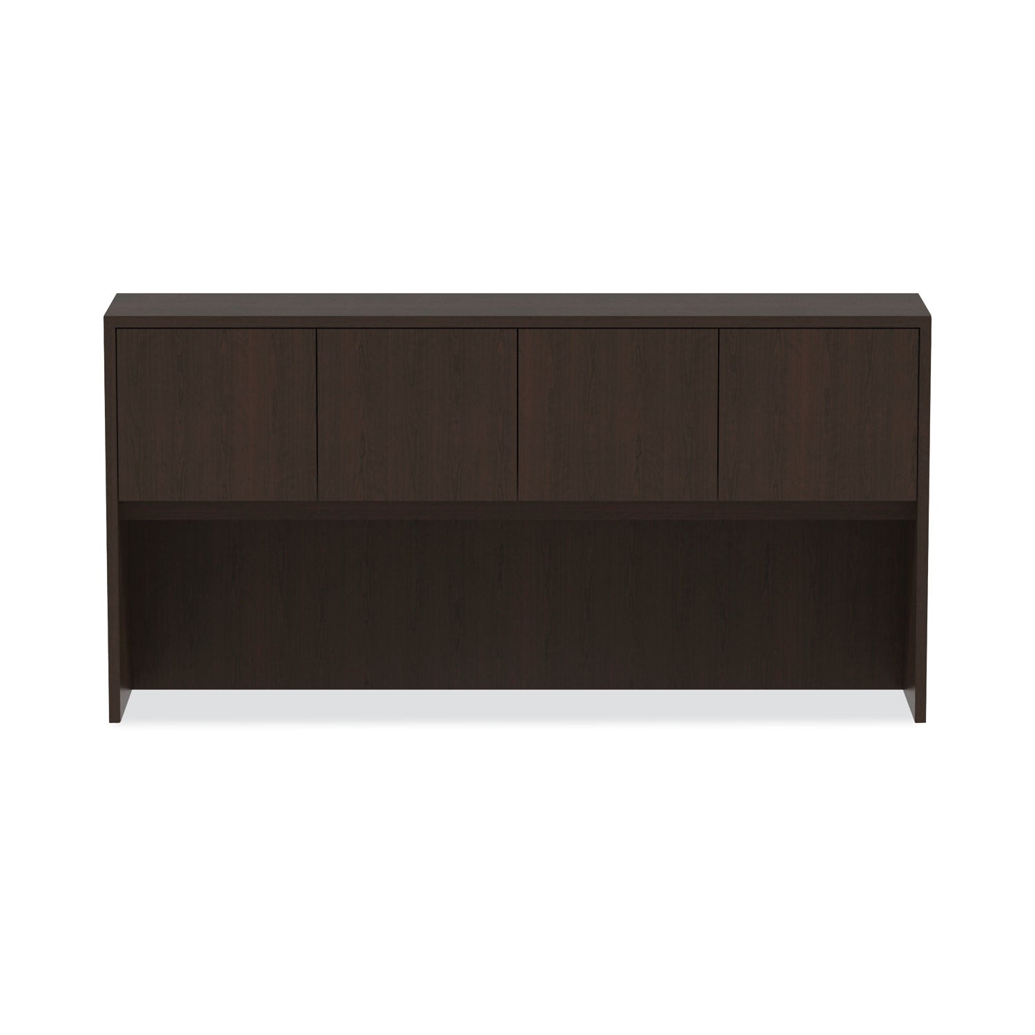Alera Valencia Series Hutch with Doors, 4 Compartments, 70.63w x 15d x 35.38h, Espresso