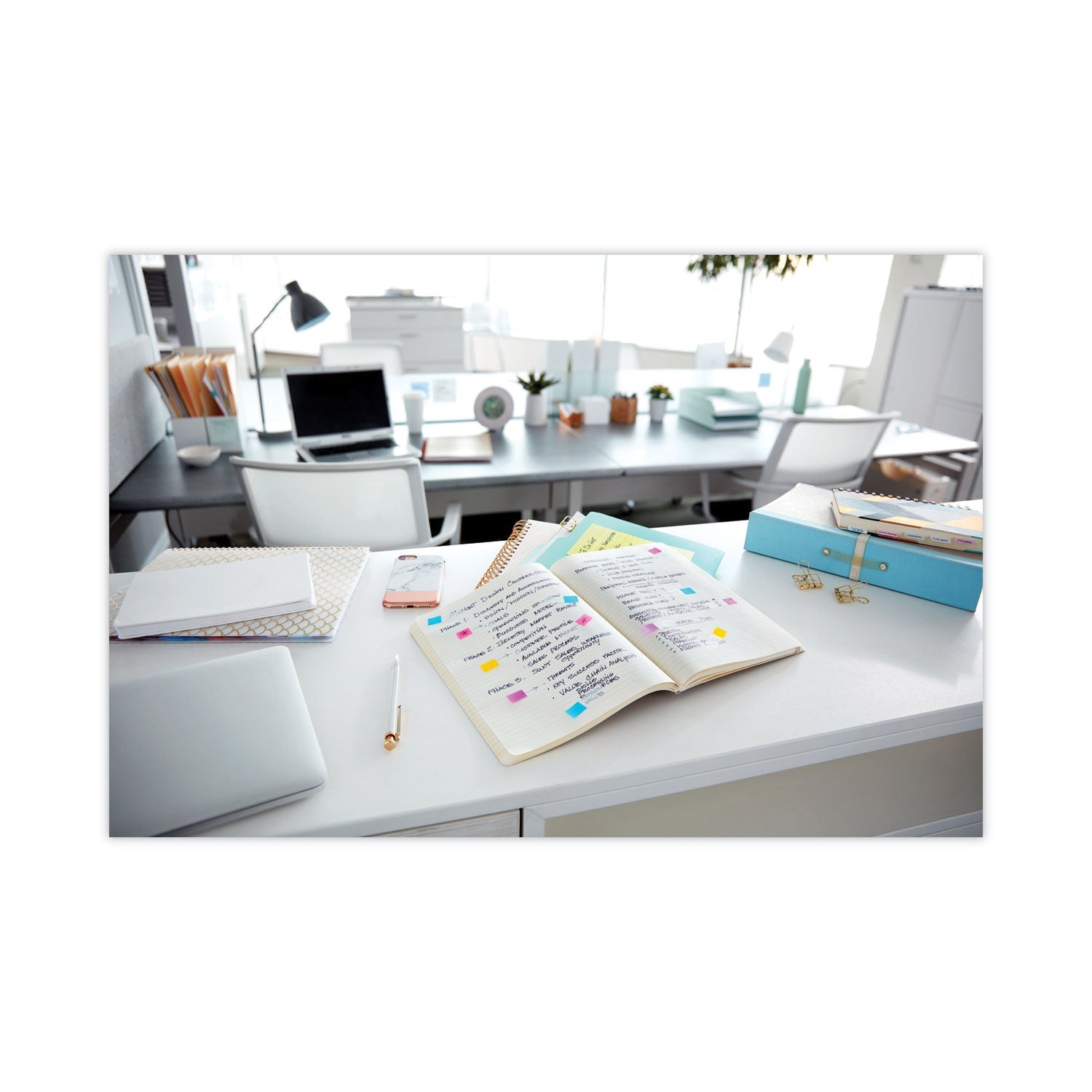 Post-it Standard Page Flags in Dispenser, White, 50 Flags/Dispenser, 2 Dispensers/Pack