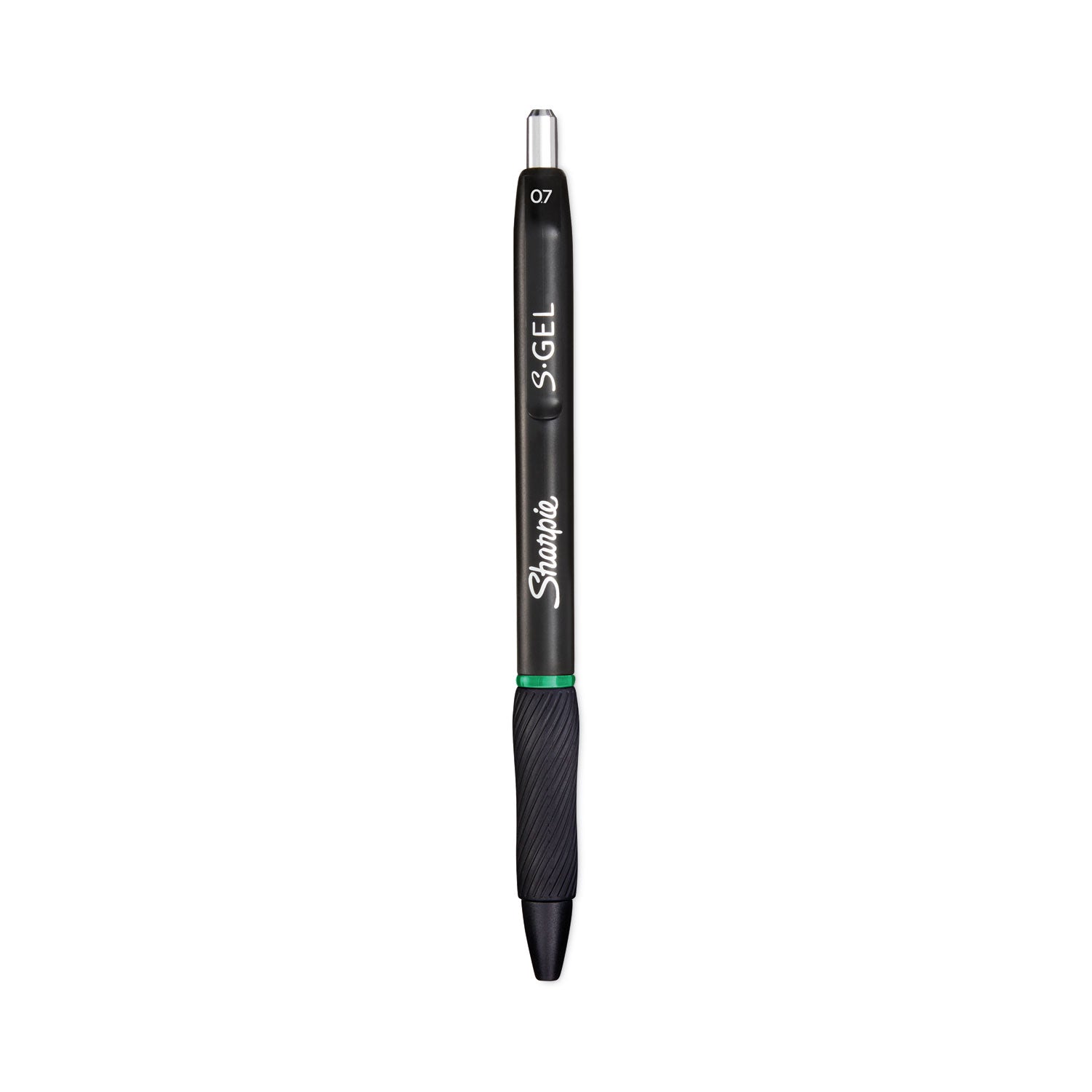 Sharpie S-Gel High-Performance Gel Pen, Retractable, Medium 0.7 mm, Green Ink, Black Barrel, Dozen