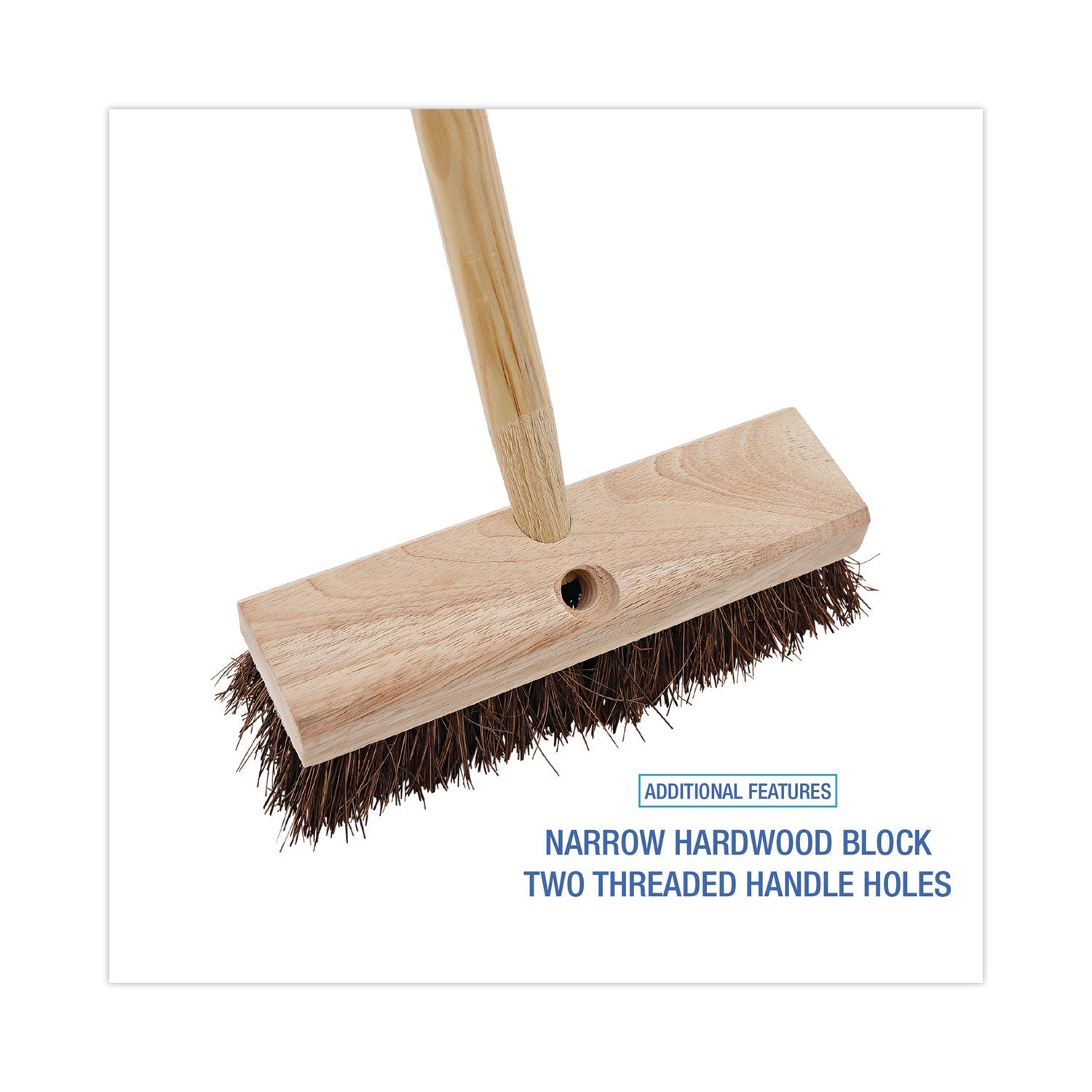 Boardwalk Deck Brush Head, 2" Brown Palmyra Bristles, 10" Brush