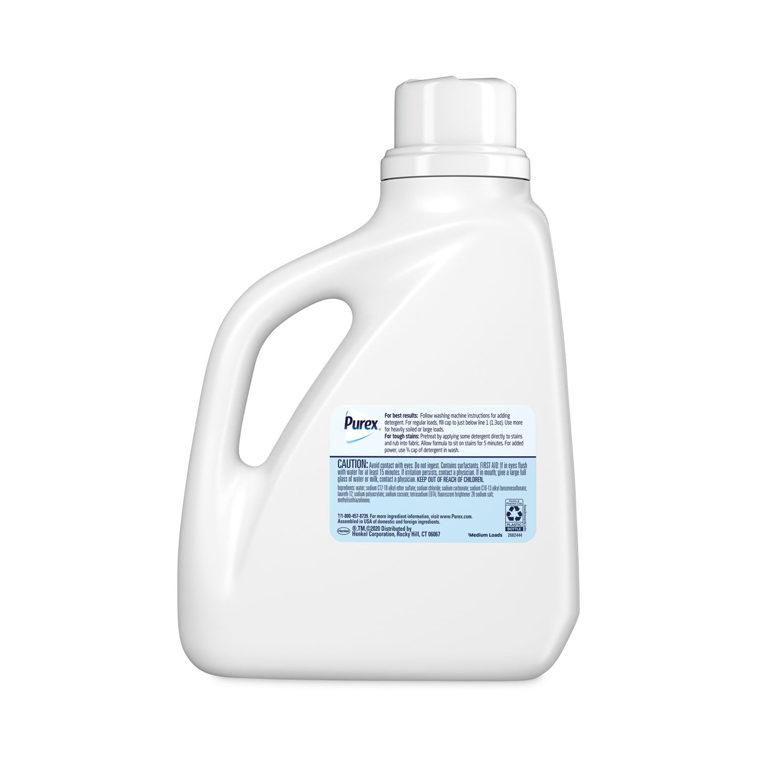 Purex Free and Clear Liquid Laundry Detergent, Unscented, 75 oz Bottle, 6/Carton