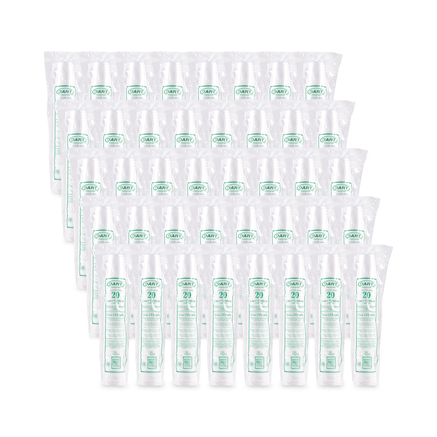 Dart Foam Drink Cups, 14 oz, White, 1,000/Carton