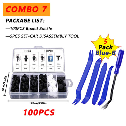 100pcs Auto Fastener Clip Kit Fender Rivet Clips Car Body Push Retainer Pin Rivet Bumper Door Trim Panel Retainer Car Clips