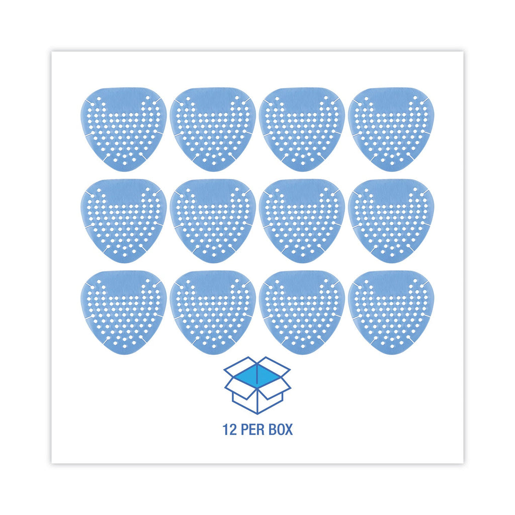 Boardwalk Gem Urinal Screens, Cotton Blossom Scent, Blue, 12/Box