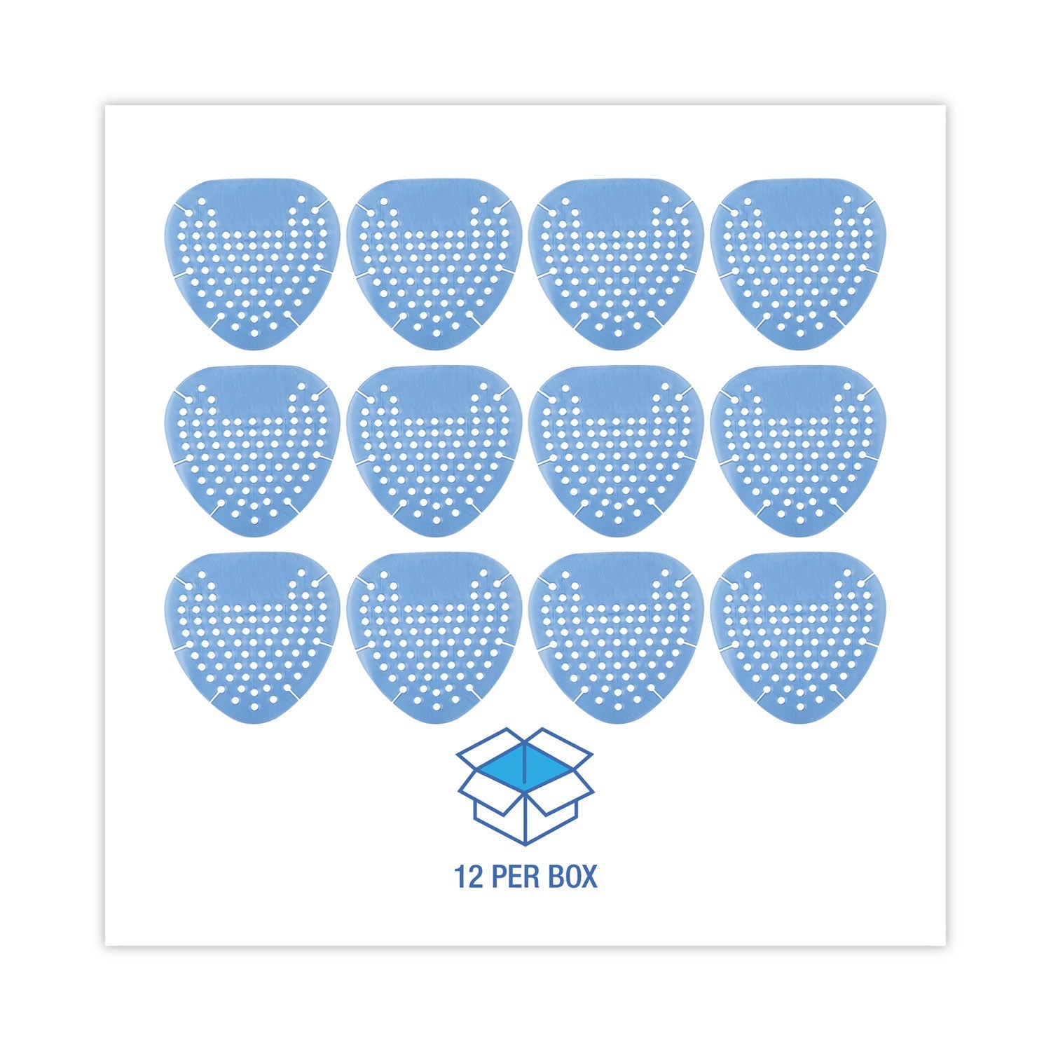 Boardwalk Gem Urinal Screens, Cotton Blossom Scent, Blue, 12/Box