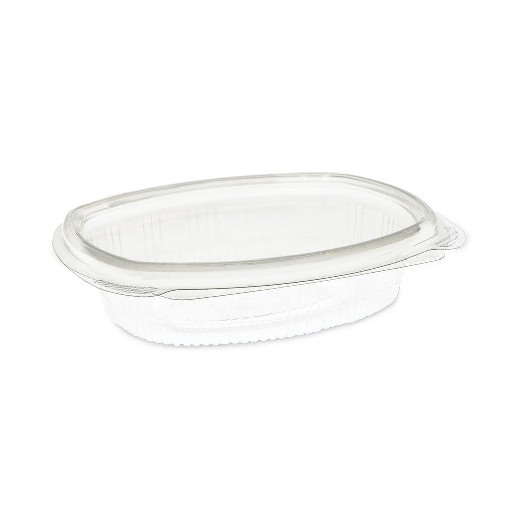 Pactiv Evergreen EarthChoice Recycled PET Hinged Container, 8 oz, 4.92 x 5.87 x 1.32, Clear, Plastic, 200/Carton