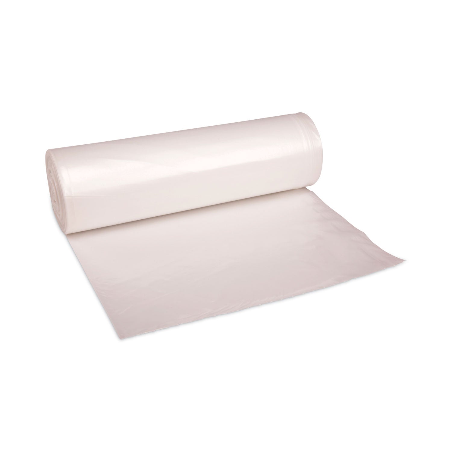 Boardwalk High Density Industrial Can Liners Coreless Rolls, 45 gal, 16 microns, 40 x 48, Natural, 10 Rolls of 25 Bags
