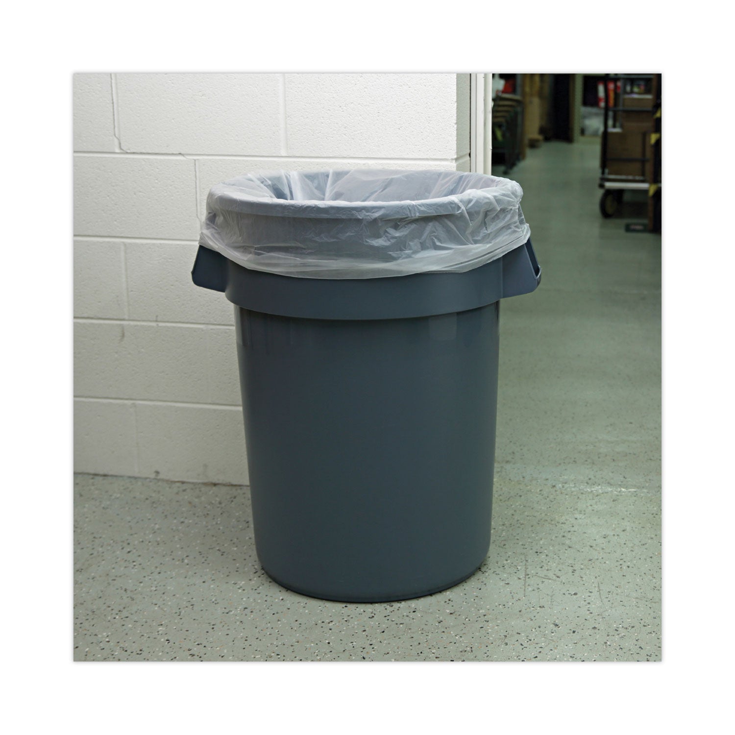Boardwalk High Density Industrial Can Liners Coreless Rolls, 45 gal, 16 microns, 40 x 48, Natural, 10 Rolls of 25 Bags