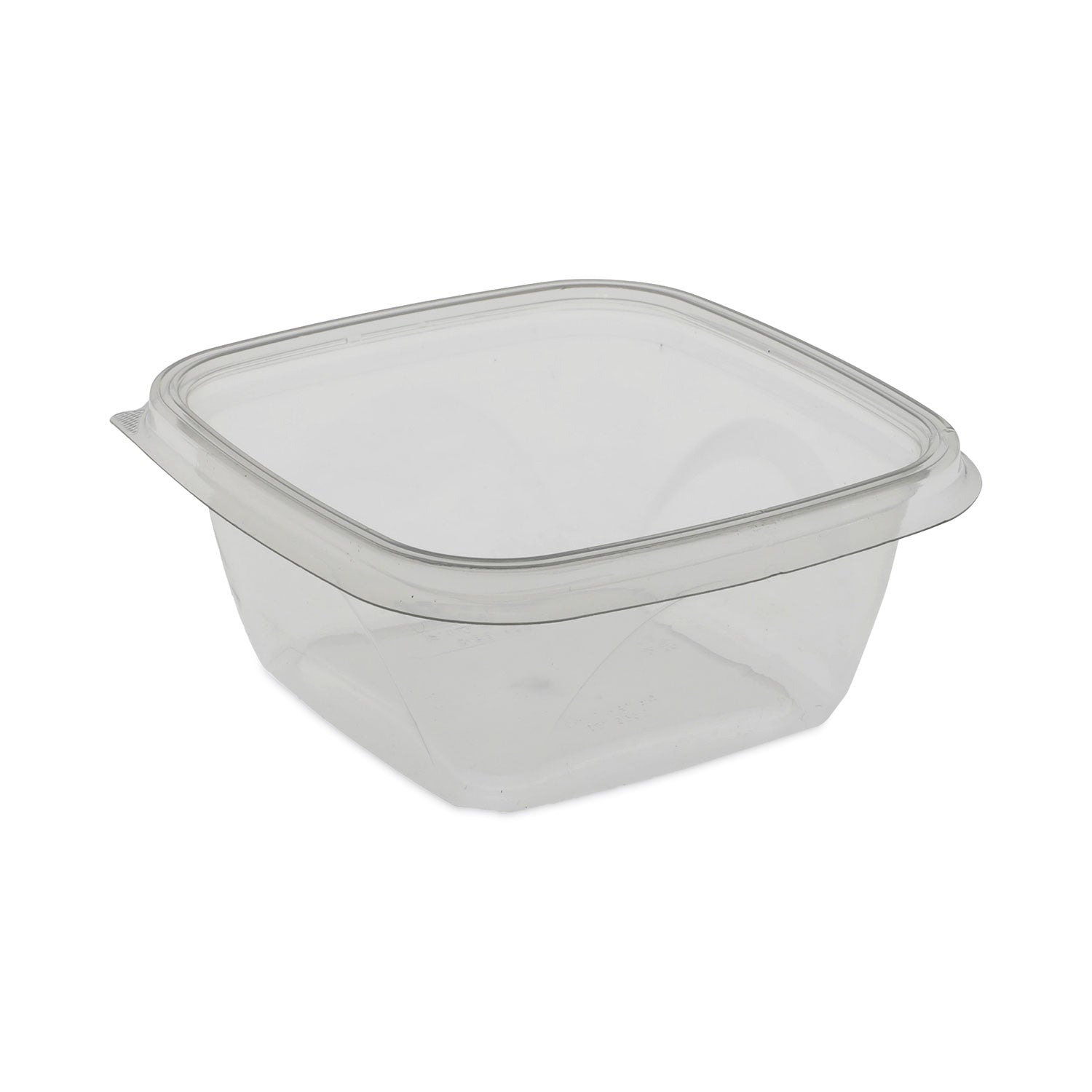 Pactiv Evergreen EarthChoice Square Recycled Bowl, 16 oz, 5 x 5 x 1.75, Clear, Plastic, 504/Carton