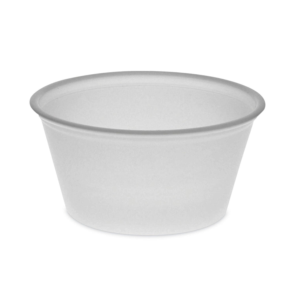 Pactiv Evergreen Plastic Portion Cup, 2 oz, Translucent, 200/Bag, 12 Bags/Carton