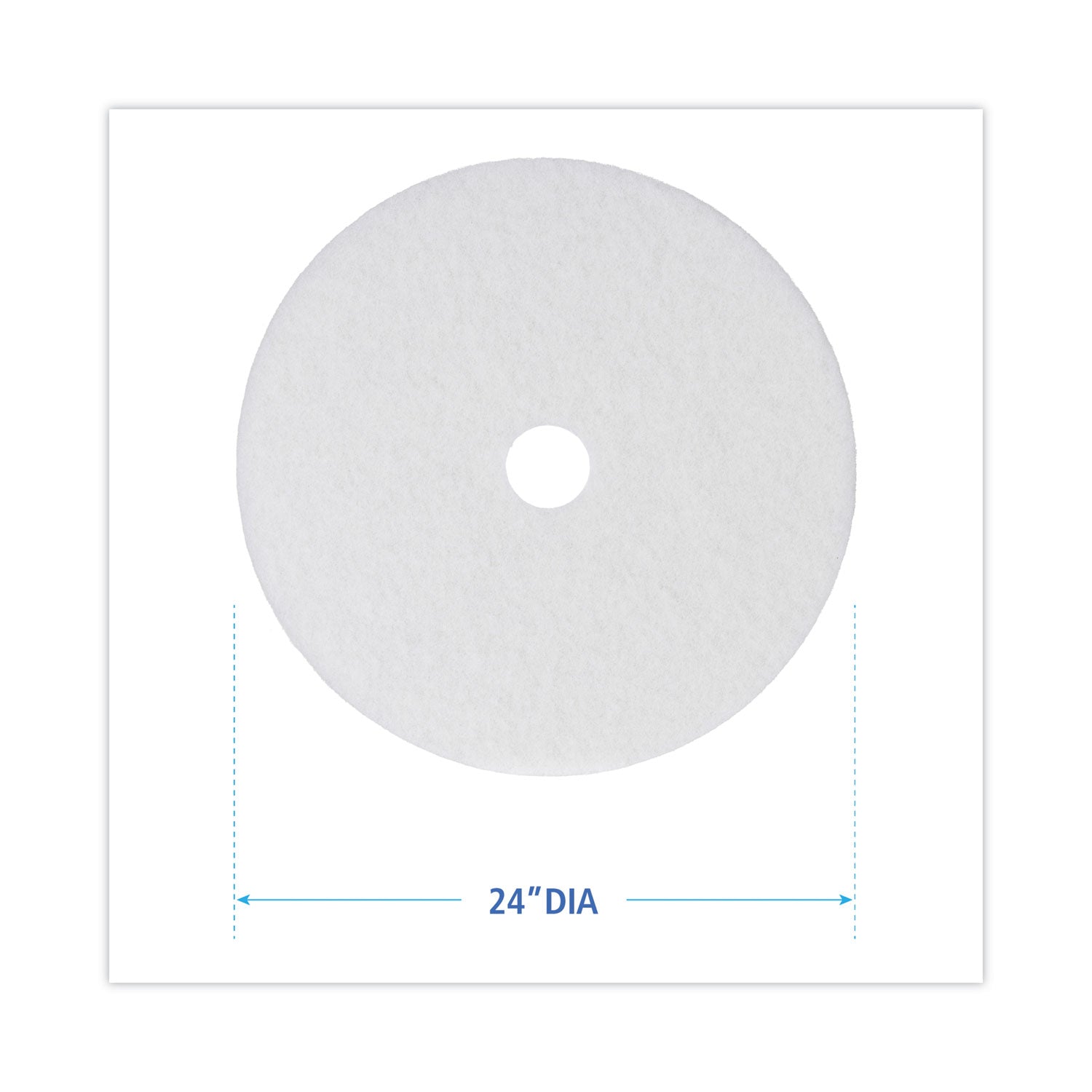 Boardwalk Polishing Floor Pads, 24" Diameter, White, 5/Carton