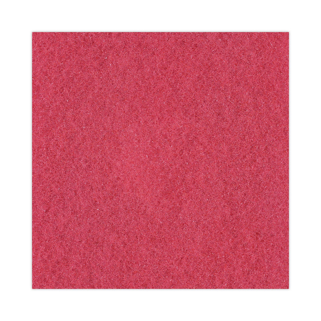 Boardwalk Buffing Floor Pads, 12" Diameter, Red, 5/Carton