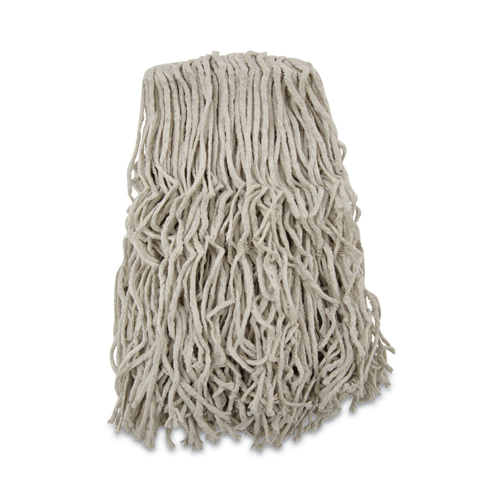 Boardwalk Banded Cotton Mop Heads, 24oz, White, 12/Carton