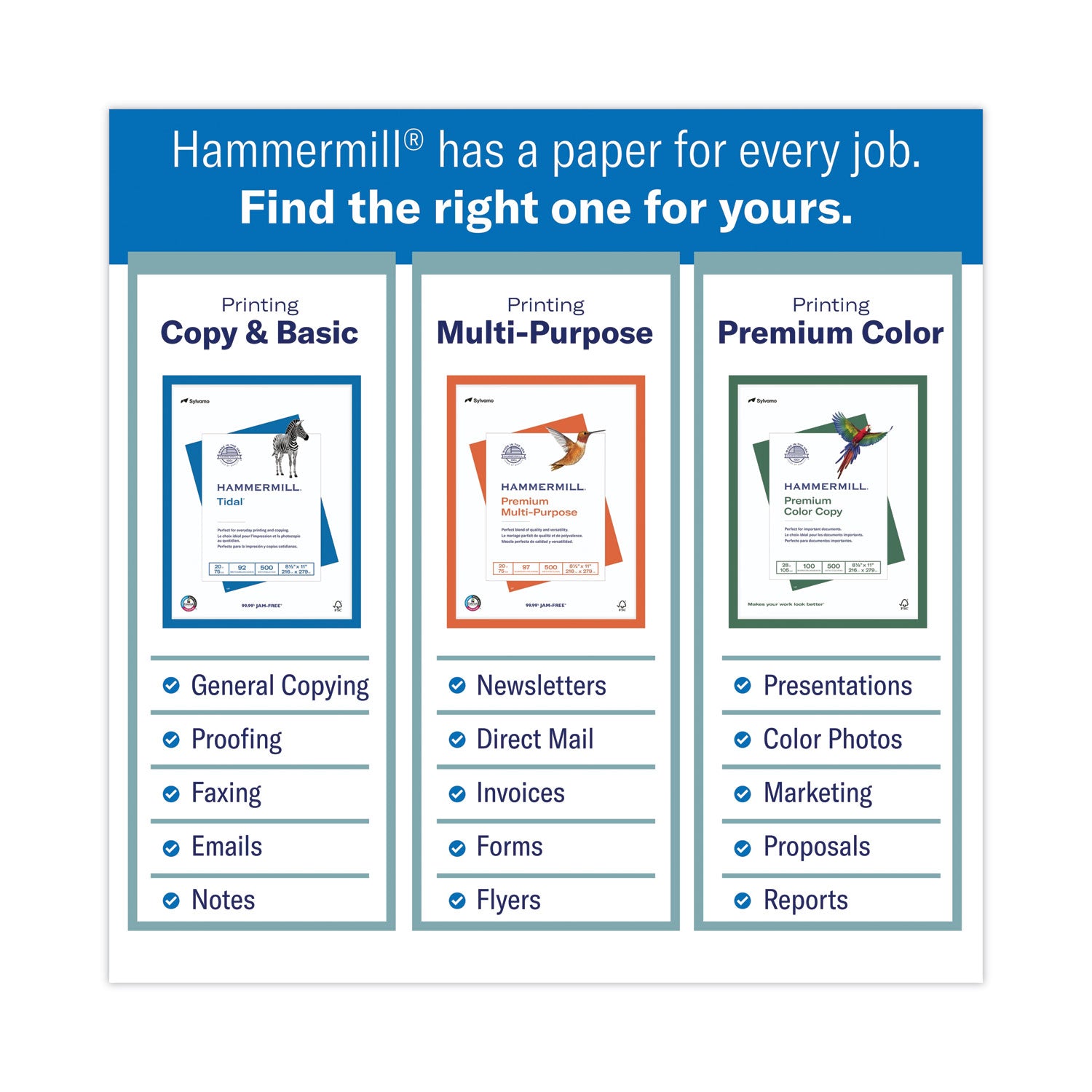 Hammermill Premium Color Copy Cover, 100 Bright, 100 lb Cover Weight, 8.5 x 11, 250 Sheets/Pack, 6 Packs/Carton