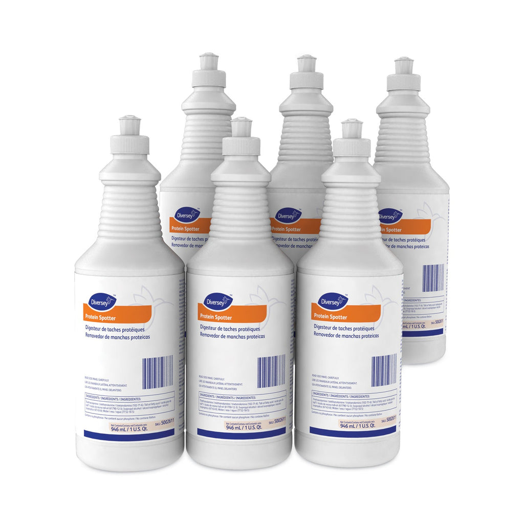 Diversey Protein Spotter, Fresh Scent, 32 oz Bottle, 6/Carton