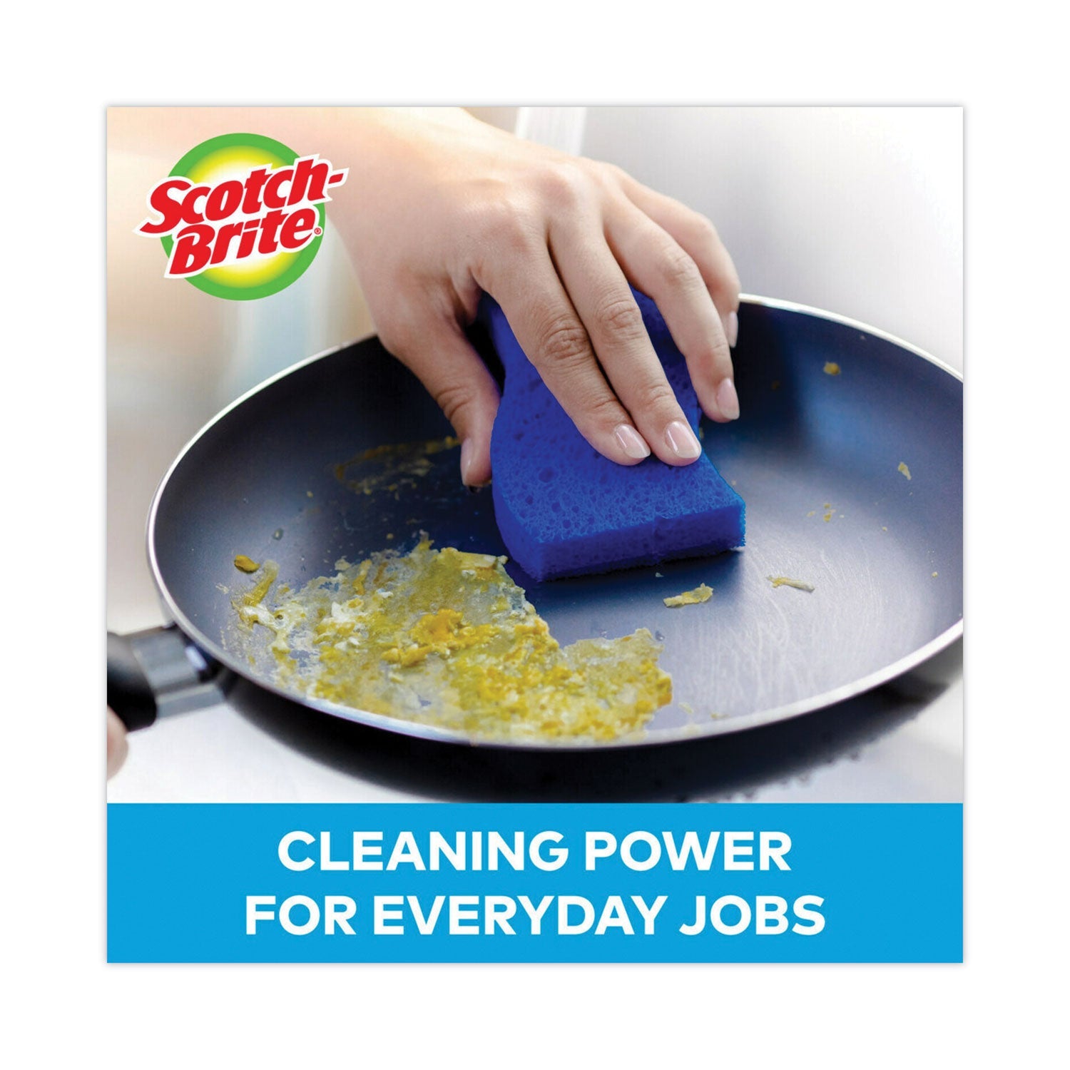 Scotch-Brite Non-Scratch Multi-Purpose Scrub Sponge, 4.4 x 2.6, 0.8" Thick, Blue, 3/Pack