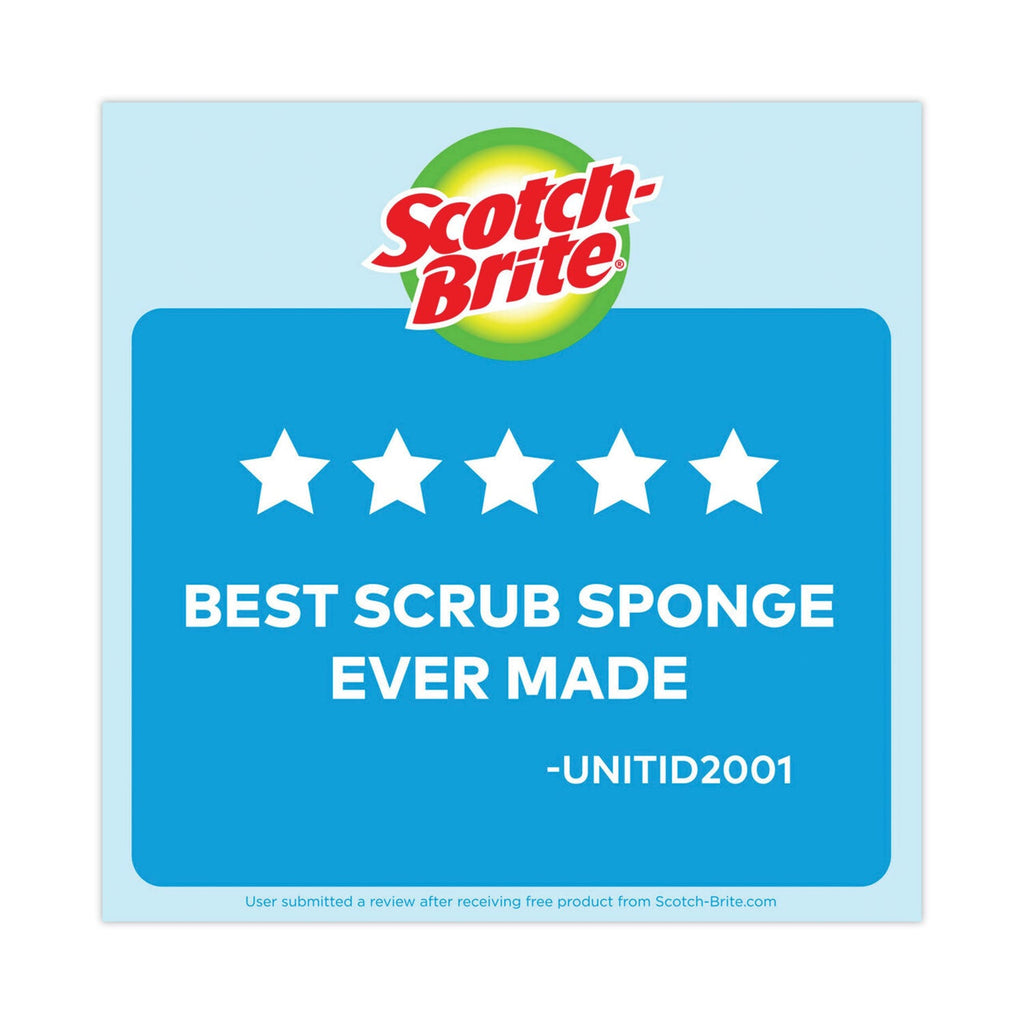 Scotch-Brite Non-Scratch Multi-Purpose Scrub Sponge, 4.4 x 2.6, 0.8" Thick, Blue, 3/Pack