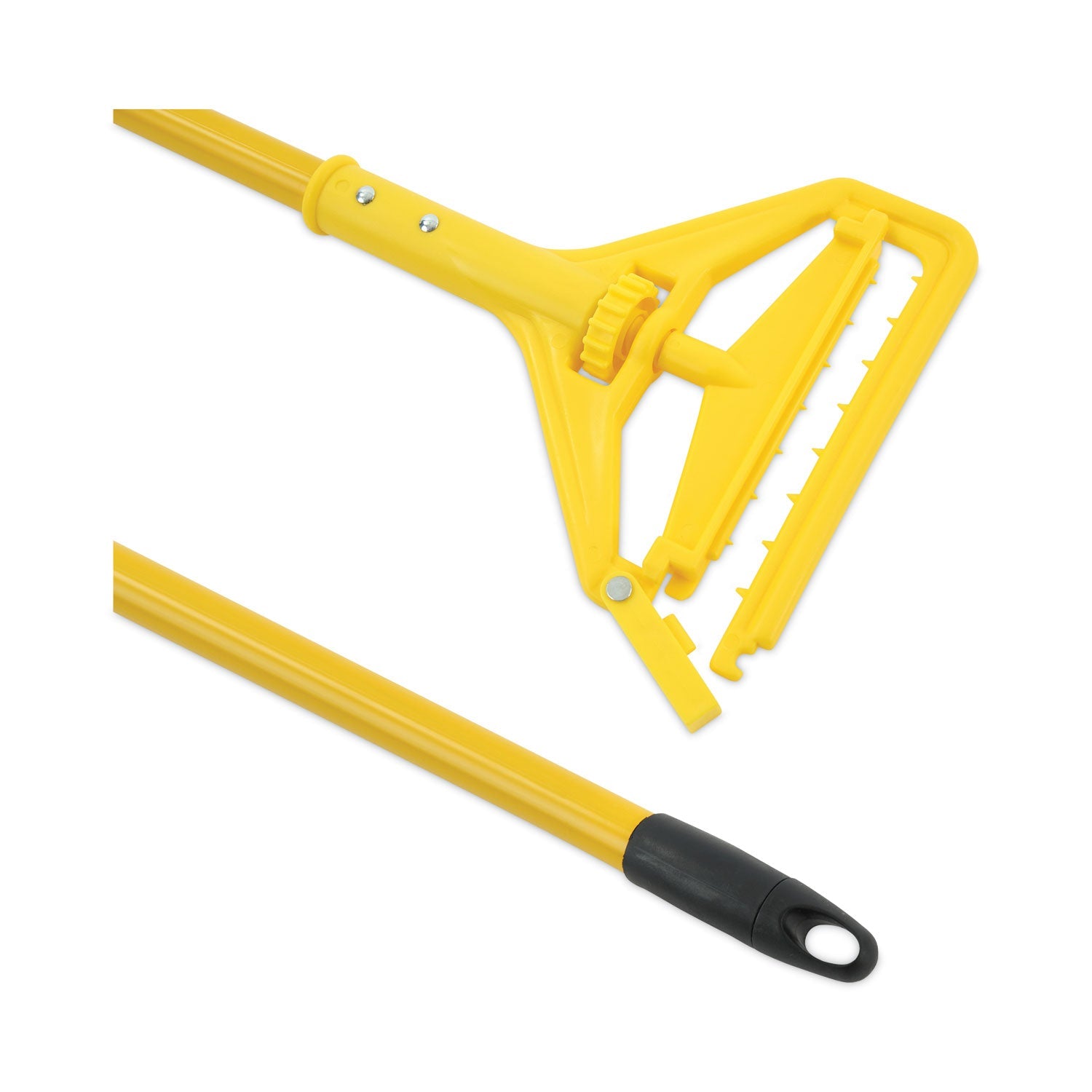Boardwalk Looped End Mop Kit, Medium Blue Cotton/Rayon/Synthetic Head, 60" Yellow Metal/Polypropylene Handle