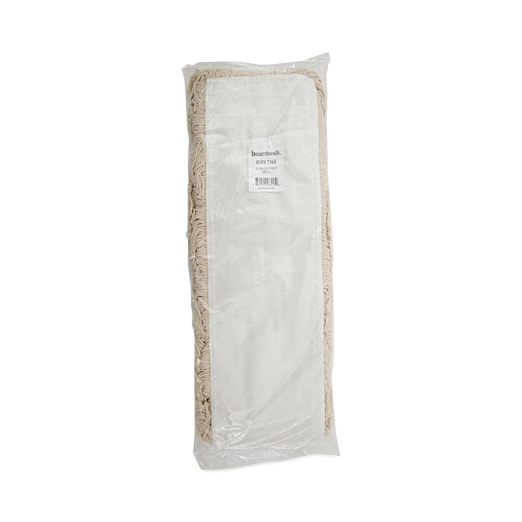 Boardwalk Industrial Dust Mop Head, Hygrade Cotton, 60w x 5d, White