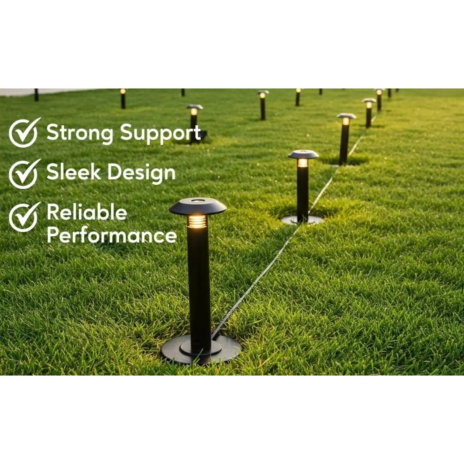 8-Inch Lawn Stakes with Side Wireway | 1/2 NPT Thread (Pack of 2)