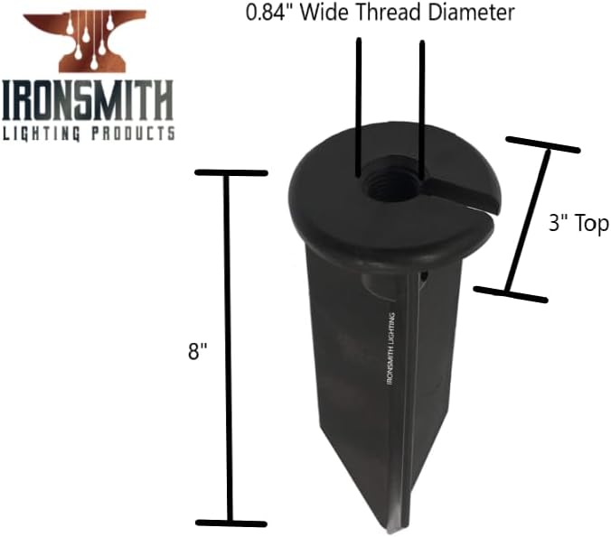 8-Inch Lawn Stakes with Side Wireway | 1/2 NPT Thread (Pack of 2)