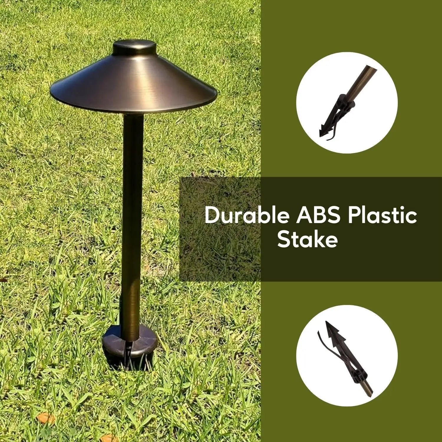 8-Inch Lawn Stakes with Side Wireway | 1/2 NPT Thread (Pack of 2)