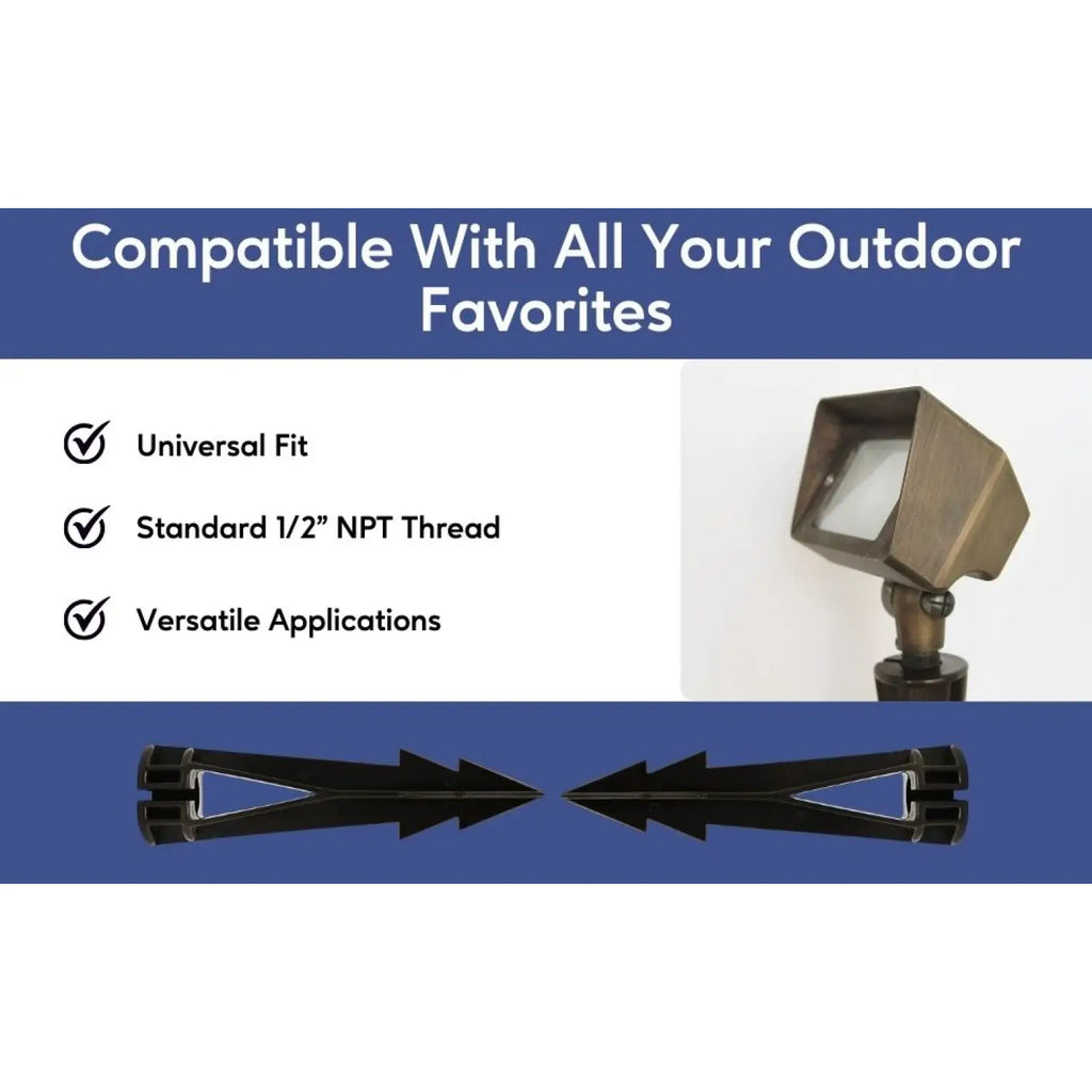 8-Inch Stake In Ground with NPT Thread for 12V Fixtures - 1/2" NPT Thread