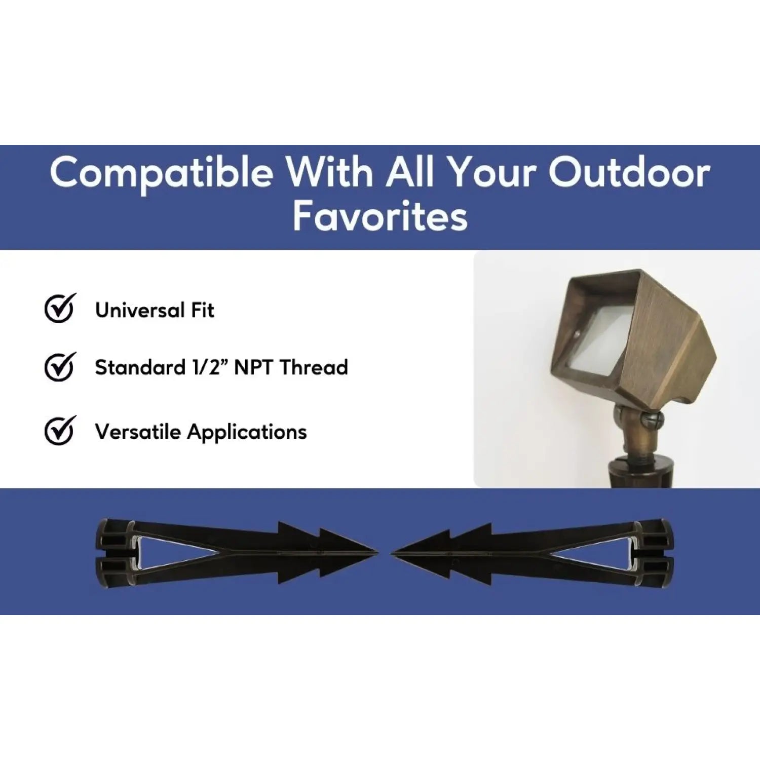 8-Inch Stake In Ground with NPT Thread for 12V Fixtures - 1/2" NPT Thread