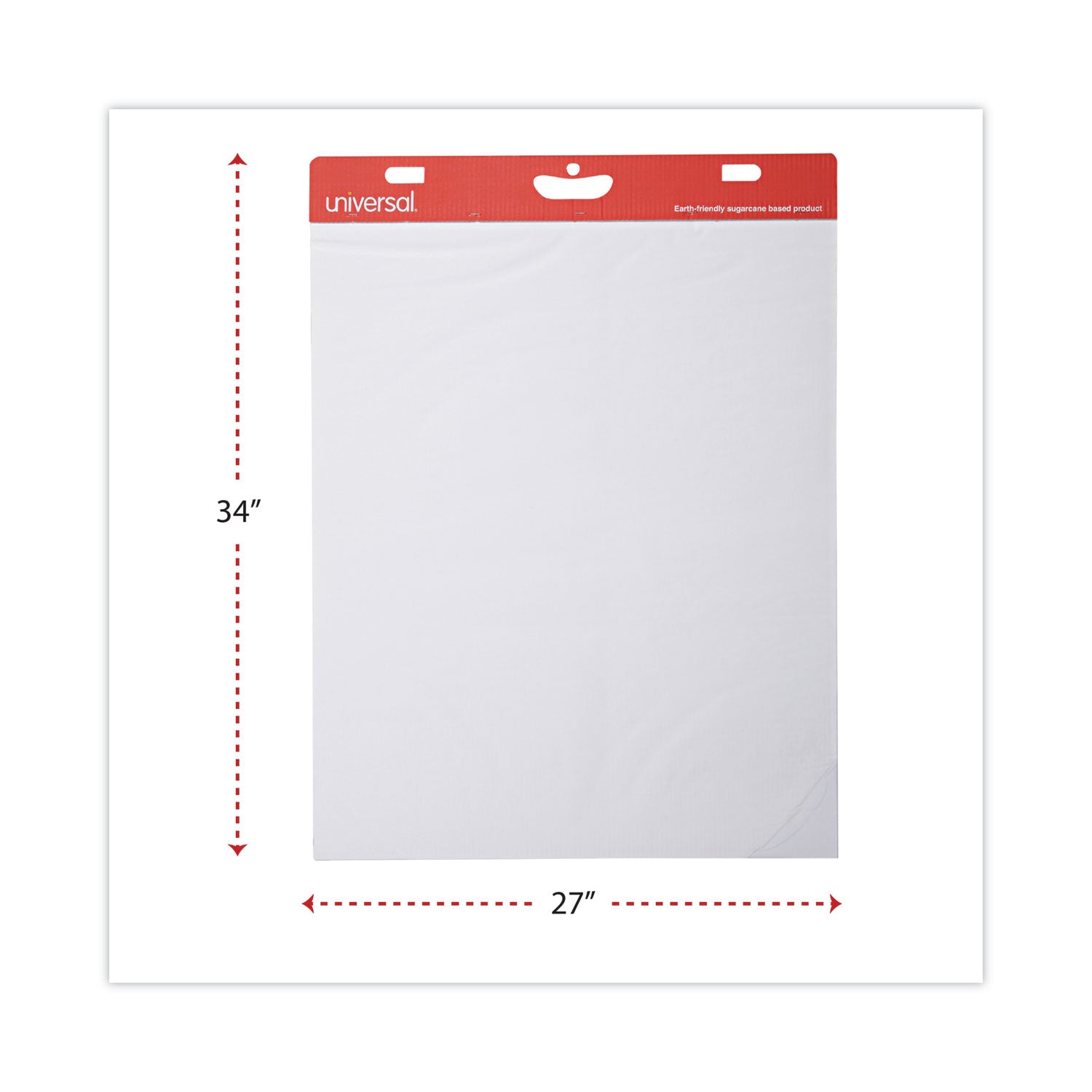 Universal Renewable Resource Sugarcane Based Easel Pads, Unruled, 27 x 34, White, 50 Sheets, 2/Carton