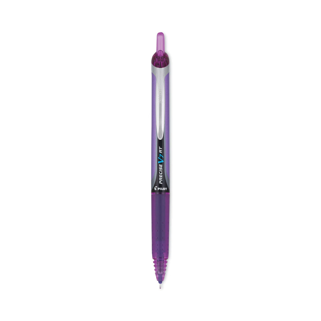 Pilot Precise V7RT Roller Ball Pen, Retractable, Fine 0.7 mm, Purple Ink, Purple Barrel