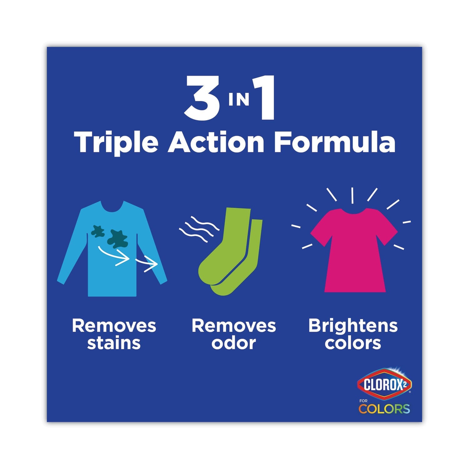 Clorox 2 Stain Remover and Color Booster, Regular, 33 oz Bottle, 6/Carton