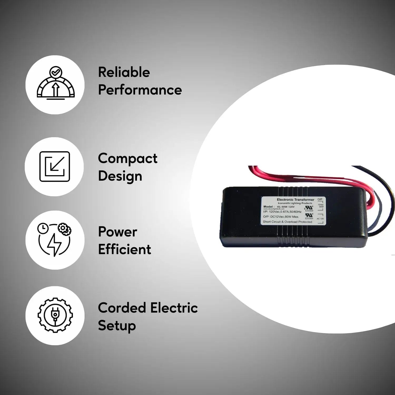 80W Halogen Electronic Transformer