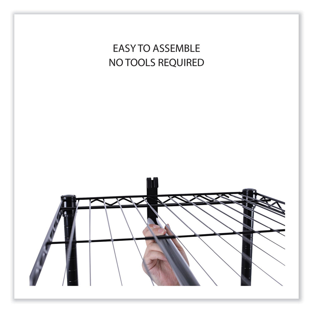Alera Wire Shelving Garment Rack, 30 Garments, 36w x 18d x 75h, Black