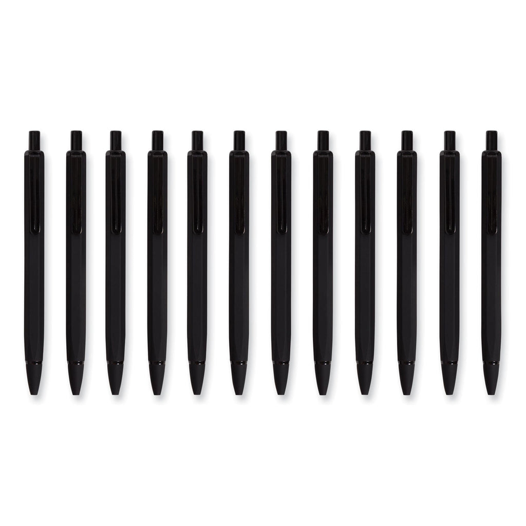 U Brands Cambria Soft Touch Mechanical Pencil, 0.7 mm, HB (#2), Black Lead, Black Barrel, 12/Pack