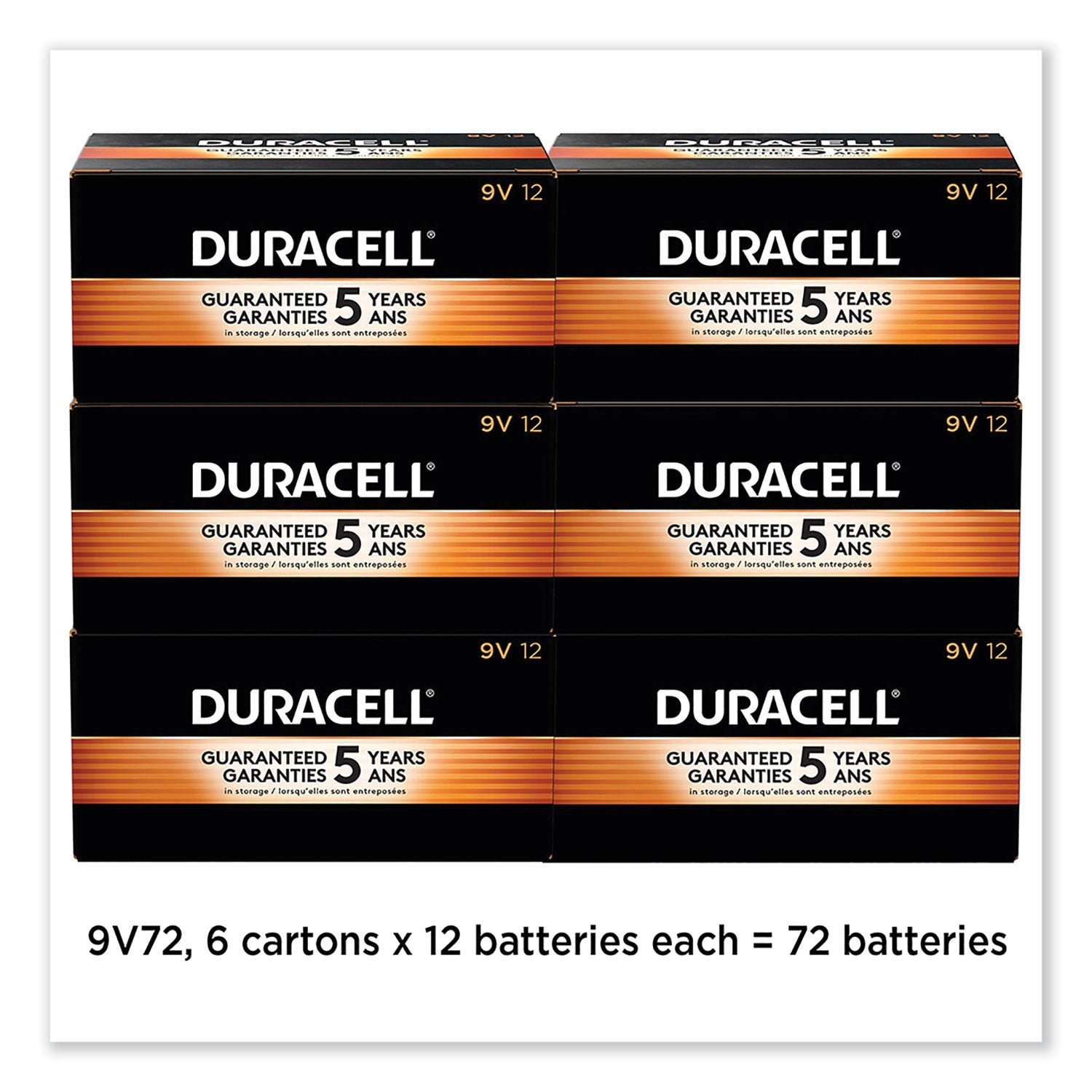 Duracell CopperTop Alkaline 9V Batteries, 72/Carton