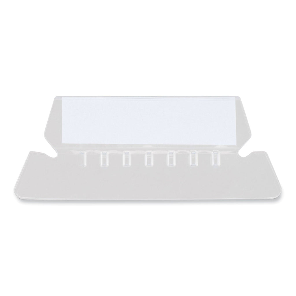 Universal Hanging File Folder Plastic Index Tabs, 1/5-Cut, Clear, 2.25" Wide, 25/Pack