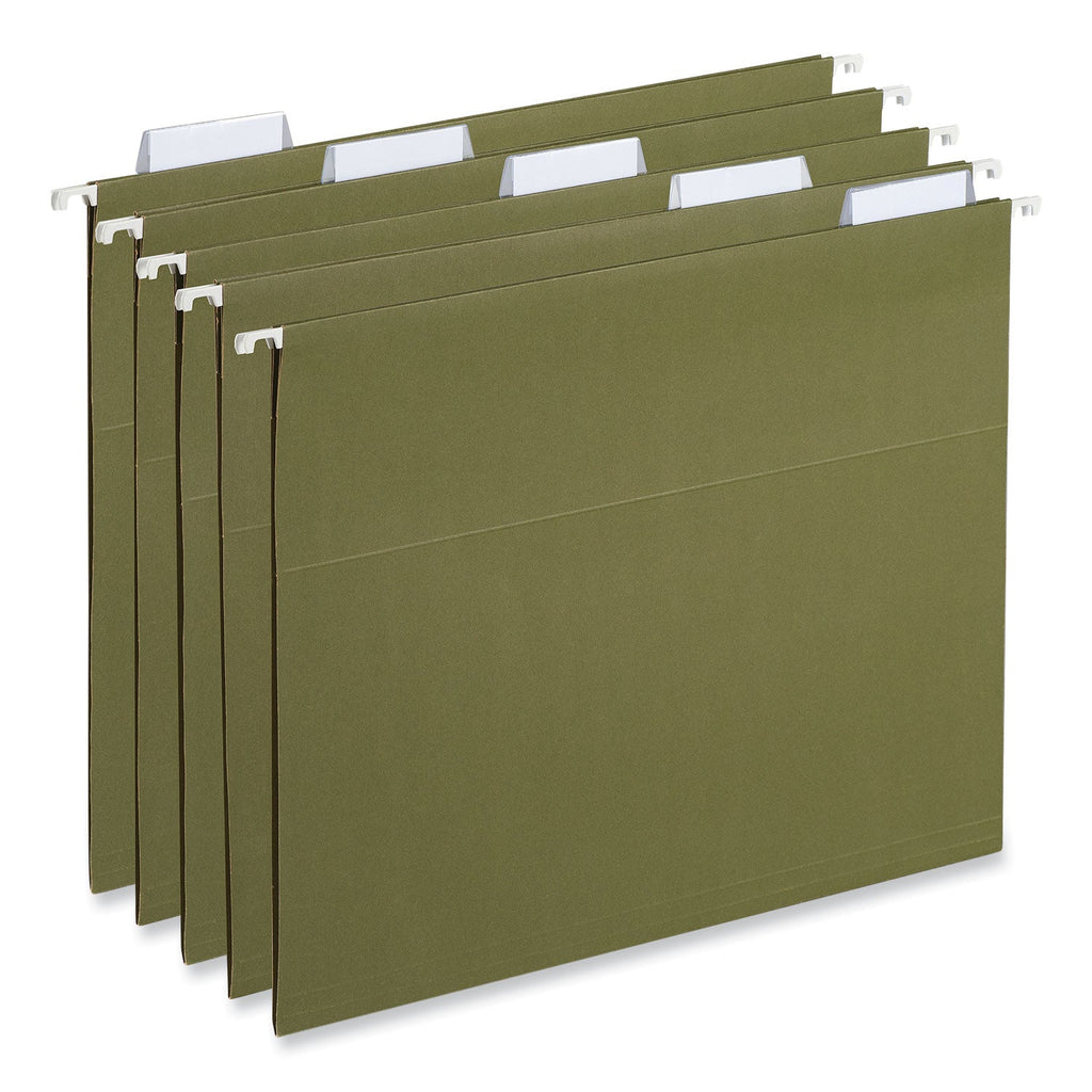Universal Hanging File Folder Plastic Index Tabs, 1/5-Cut, Clear, 2.25" Wide, 25/Pack