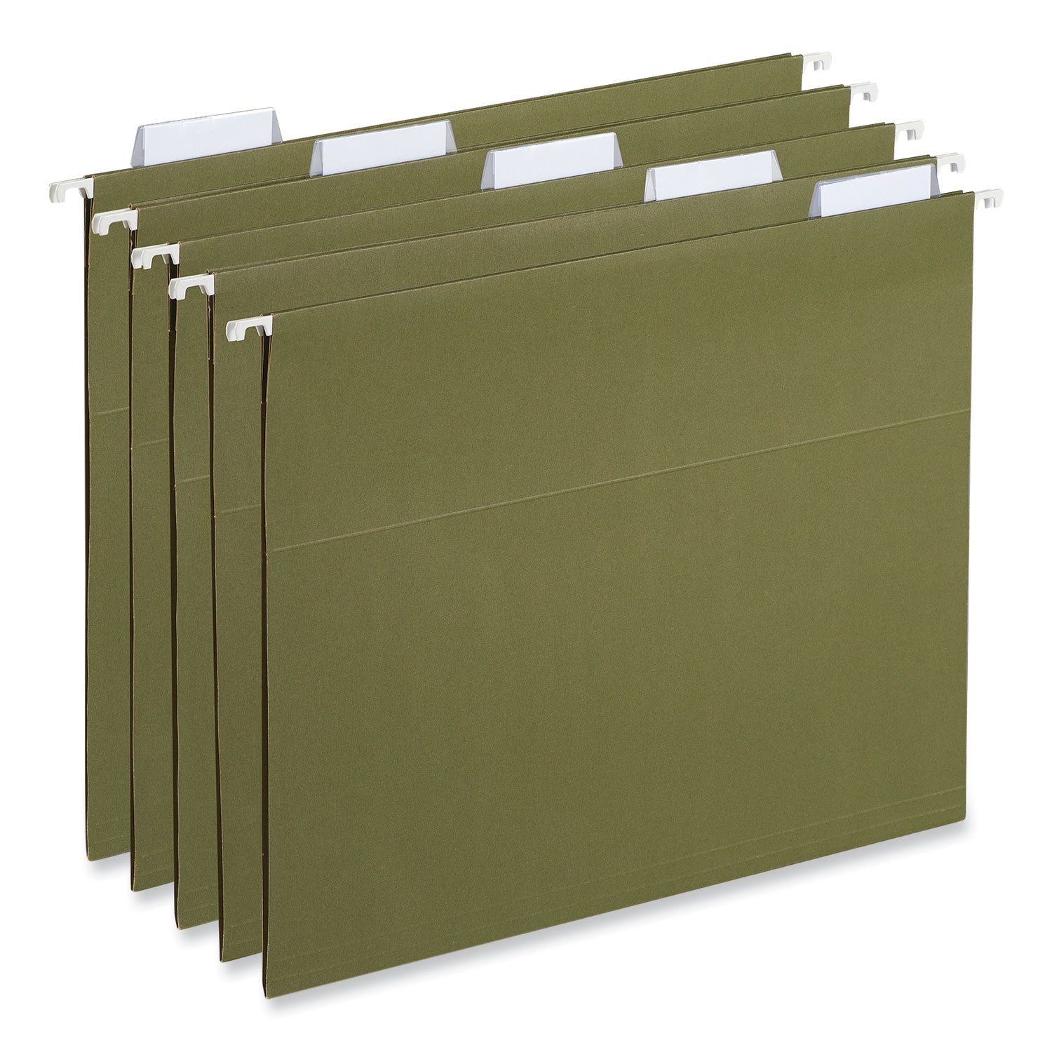 Universal Hanging File Folder Plastic Index Tabs, 1/5-Cut, Clear, 2.25" Wide, 25/Pack
