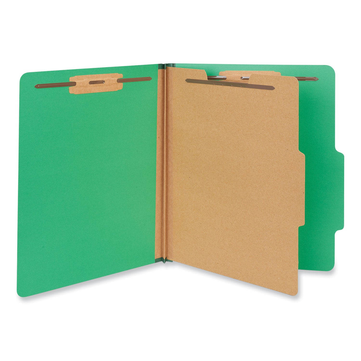 Universal Bright Colored Pressboard Classification Folders, 1 Divider, Letter Size, Emerald Green, 10/Box