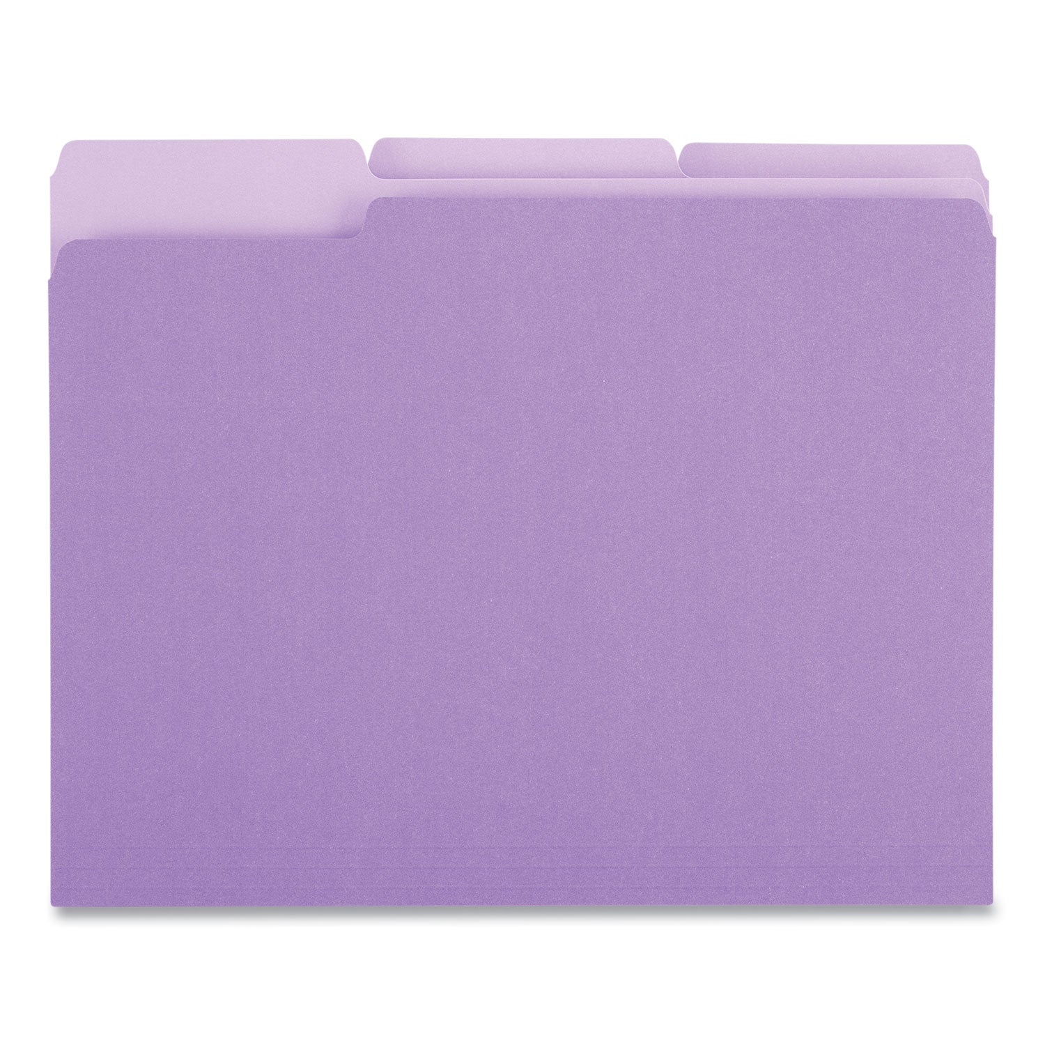 Universal Deluxe Colored Top Tab File Folders, 1/3-Cut Tabs: Assorted, Letter Size, Violet/Light Violet, 100/Box