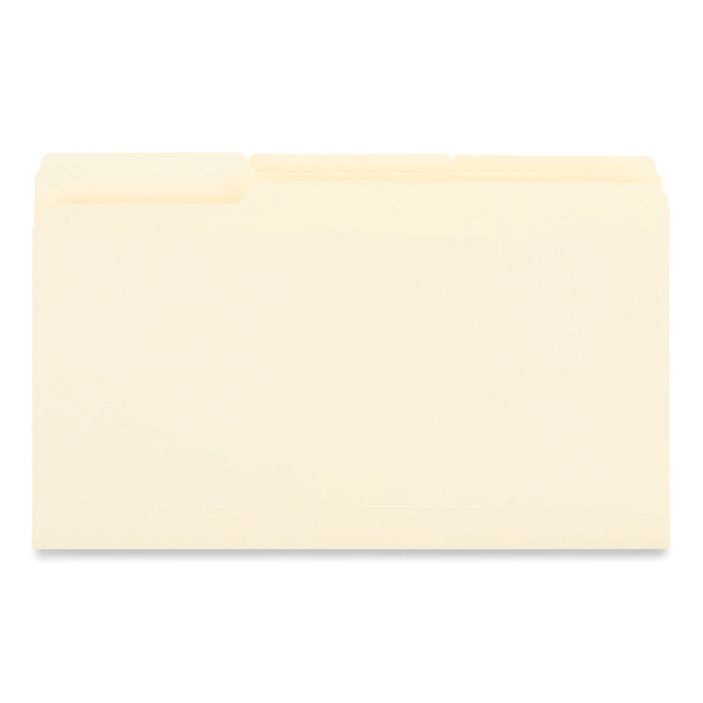 Universal Interior File Folders, 1/3-Cut Tabs: Assorted, Legal Size, 9.5-pt Manila, 100/Box